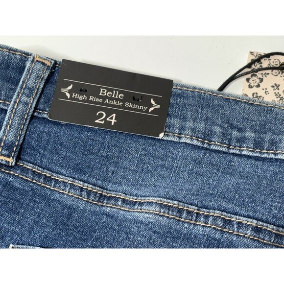 NWT - Nanette Lepore Jeans Women's Size 24 Blue Belle High Rise Ankle Skinny - Picture 8 of 10